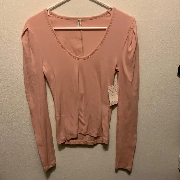 NWT free people pink long sleeve shirt size small - Picture 1 of 5